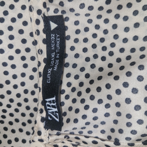 Zara Beige And Black Polka Dot Cropped Tank Top XL - Picture 6 of 6